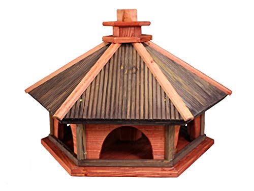 Damian-Wiklina Vogelhäuschen, Vogelhaus aus Holz,Vogelhäuschen, Nistkasten (XL, Rotbraun) von Damian-Wiklina