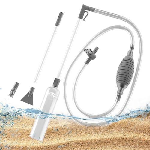 Damrcnn 3 m großer Aquarium-Siphon für Aquarien, Staubsauger, Kies/Sandwaschen und Wasserwechsel, Reinigungsabfälle, 3-in-1, manuelles Multifunktions-Reinigungswerkzeug-Set mit Verlängerungsrohr von Damrcnn