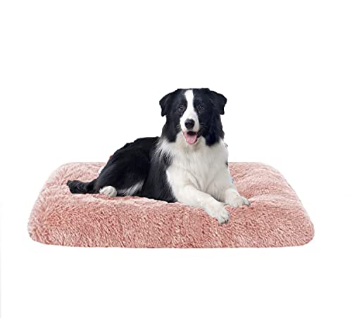 DanChen Hundebett Waschbar Hundekissen Grosse Hunde Mittelgroße Katzen rutschfeste Weich Hundesofa Flauschig Hundematte Haustierbett für Mittelgroße,Kleine Hunde Katzen-65x48cm-Rosa von DanChen