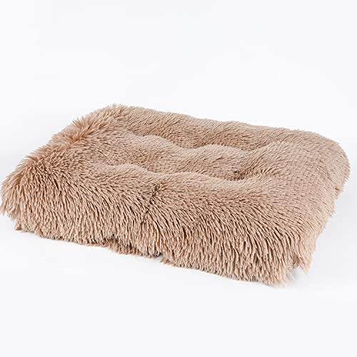 DanChen Hundebett Flauschig Kuschelig Plüsch Hundesofa Hundematte Weiches Waschbar Haustierbett 122x83cm rutschfeste Hundekissen für große mittlere kleine Hunde,Kaffee von DanChen