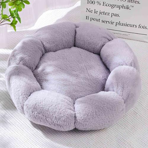 Cozy Flower Haustiersofa, flauschiges Plüsch-Katzen-Hundebett, praktische, waschbare Hundesofa, weiche strukturierte PP-Baumwoll-Füllung, Haustierkissen (40 cm, Grau) von Danchen