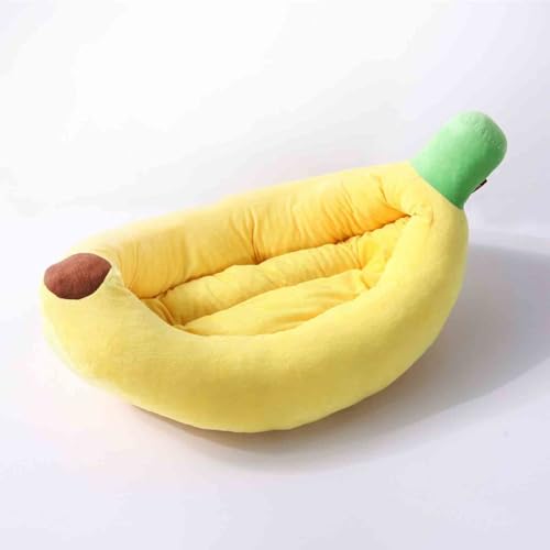 Danchen Bequemes Haustier-Sofa in Bananenform, mit abnehmbarem Bezug, atmungsaktiv, praktisches Haustierkissen, waschbar, weich, für Hunde und Katzen, 100 cm, Gelb von Danchen