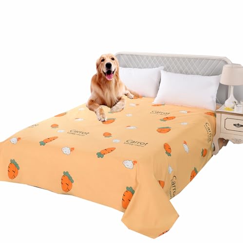 Danchen Bett-Sofa-Schutzhülle für mittelgroße und große Hunde, Katzen, Haustiere, waschbar, wasserdicht, große Größe, Überwurfdecke, Bettlaken (250 x 230 cm, Orange) von Danchen