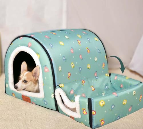 Danchen Extra große Hundehütte, 2-in-1, luxuriöse Hundehütte, Haustier-Katzenhöhle, tragbares, beruhigendes Iglu-Bett, Anti-Angst-, orthopädisches Kissen, Jumbo-Zelt für mittelgroße und große Hunde von Danchen