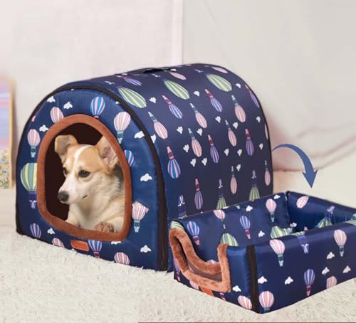 Danchen Extra große Hundehütte, 2-in-1, luxuriöse Hundehütte, Haustier-Katzenhöhle, tragbares, beruhigendes Iglu-Bett, Anti-Angst-orthopädisches Kissen, Jumbo-Zelt für mittelgroße und große Hunde (XL, von Danchen