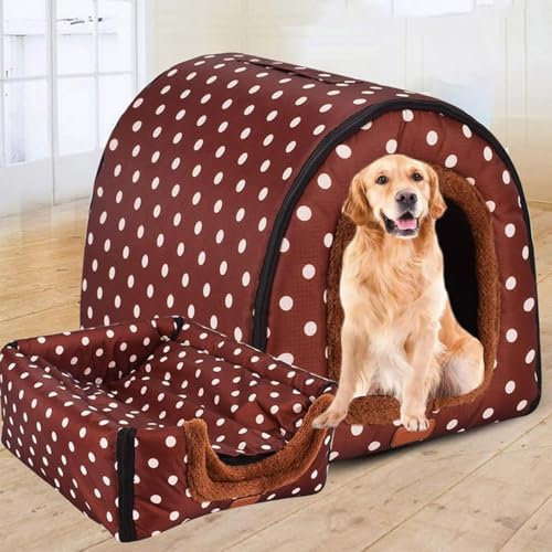 Danchen Hundehütte, 2-in-1, extra großes Hundebett mit abnehmbarem Kissen, Angstlinderung, beruhigende Katzenhöhle, Winter, warm, waschbar, faltbar, Jumbo-Hundezelt (2XL für Haustiere unter 40 kg, von Danchen