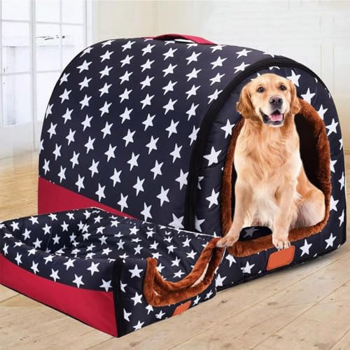 Danchen Hundehütte, 2-in-1, extra großes Hundebett mit abnehmbarem Kissen, Angstlinderung, beruhigende Katzenhöhle, Winter, warm, waschbar, faltbar, Jumbo-Hundezelt (2XL für Haustiere unter 40 kg, von Danchen