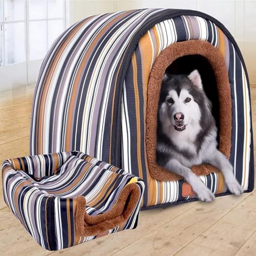 Danchen Hundehütte, 2-in-1, extra großes Hundebett mit abnehmbarem Kissen, Angstlinderung, beruhigende Katzenhöhle, Winter, warm, waschbar, faltbar, Jumbo-Hundezelt (2XL für Haustiere unter 40 kg, von Danchen