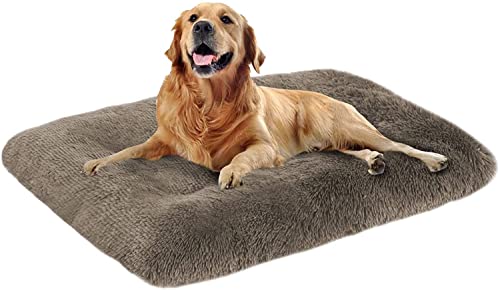 Hundebett Lang Plüsch Beruhigendes Hundekissen rutschfeste Haustierbox Matte, Bequemes Kunstfell Waschbar Abnehmbarer Bezug, M L XL XXL für Jumbo Große Mittlere Hunde von Danchen