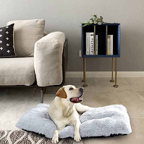 Hundebett Mittelgroßes Haustierkissen, waschbare Hundebox Matratze für große Hunde, XXL-122x85 cm warme Hundehütte Bettunterlage weich lange Plüsch warme Decke Matte, rutschfest von Danchen