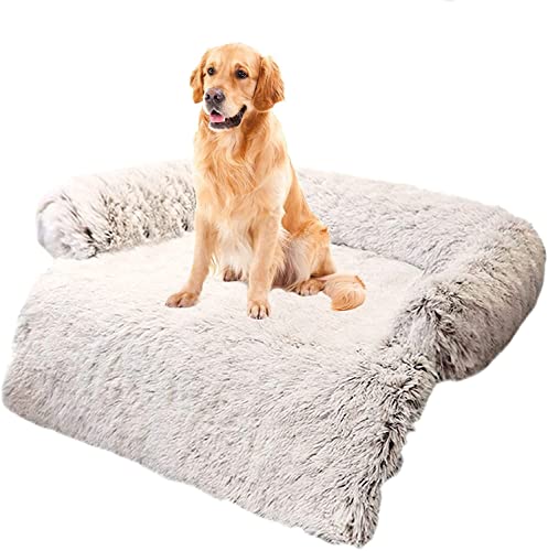 Danchen Bequemes Hundebett, ultraweich, Plüsch-Hundematte, Sofa, Angstlinderung, beruhigendes Hundekissen, waschbar, Möbelschutz, Haustierbett, Auto, Hundedecke, Pad XL, 105 x 95 x 20 cm von Danchen