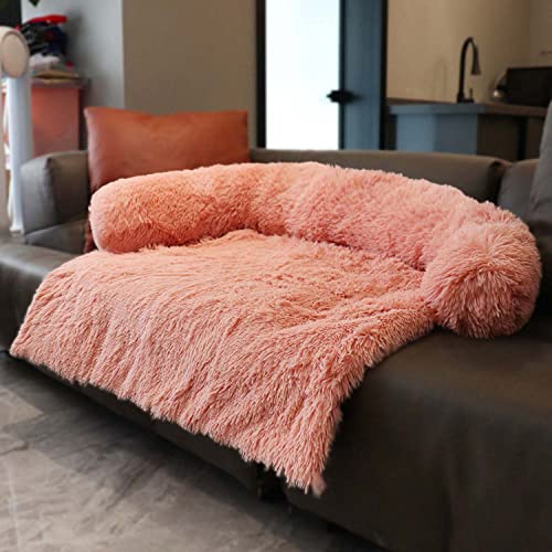 Danchen Beruhigendes Plüsch-Hundebett, luxuriöse Hundematte, Sofa, Fell-Katzensofa, Haustier-Couch-Möbelschutz mit rutschfester Unterseite, waschbar, weich, warm, Größe XL, 105 x 95 x 15 cm von Danchen