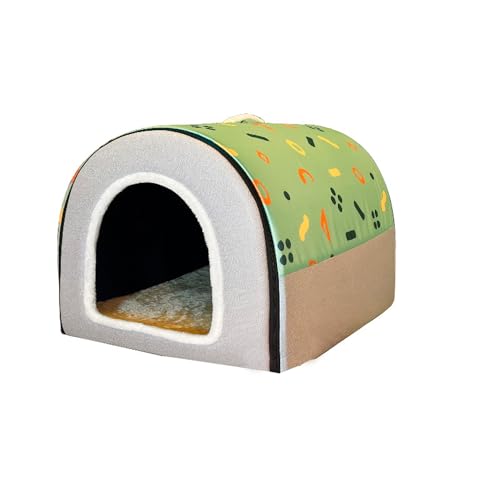 2 in 1 Iglu Hundehütte Faltbare Katze Hundehöhle Bett Welpen Kätzchen Schlafkissen Warm Abnehmbar Beruhigendes Nest Rutschfest Haustier Shelter von Dancmiu