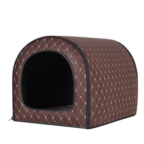 Abnehmbares Hundehaus Bett Wasserdicht Haustier Höhle Bett Warm Welpen Kätzchen Schlafhaus Bett Nest Weiches Anti-Angst Hund Beruhigendes Bett, 2-in-1-Design von Dancmiu