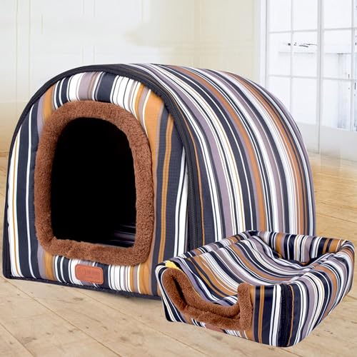 Dancmiu Weiche Warme Hundehöhle Bett, 2 in 1 Katze Hundehaus Bequem Beheiztes Kissen Hundekissen, Waschbar Schlafkorb Haustierbett Haus, Wasserdicht von Dancmiu