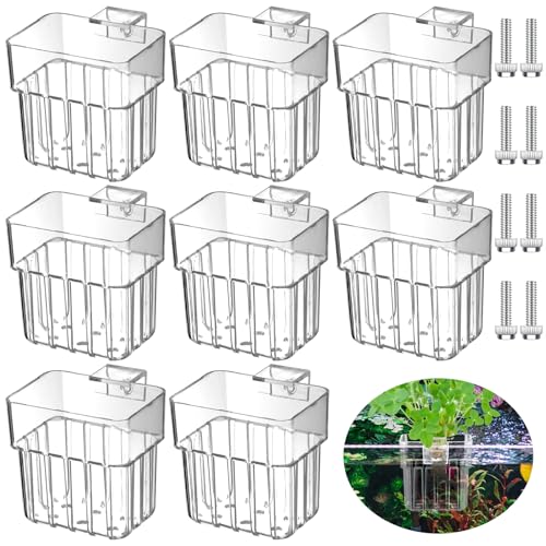 Dandat Aquarium-Pflanzenhalter mit Haken, transparent, Acryl, 8 Stück von Dandat