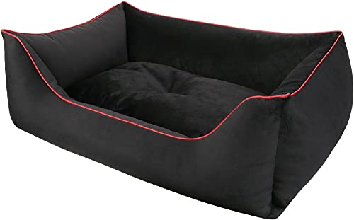 Dandy Dog Hundebett Magic Velvet Black - abziehbar Bezug und Füllung waschbar hochwertiger Samt kuschelig robuste Qualität Made in Germany - Größe L von Dandy Dog