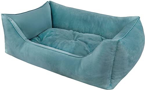 Dandy Dog Hundebett Magic Velvet Petrol - abziehbar Bezug und Füllung waschbar hochwertiger Samt kuschelig robuste Qualität Made in Germany - Größe M von Dandy Dog