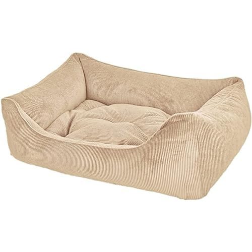 Dandy Dog Hundebett Relax Beige - abziehbar Bezug und Füllung waschbar Kuschelig robuster Samtcord hochwertige Qualität Made in Germany - Größe M von Dandy Dog