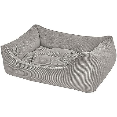 Dandy Dog Hundebett Relax Grey - abziehbar Bezug und Füllung waschbar Kuschelig robuster Samtcord hochwertige Qualität Made in Germany - Größe M von Dandy Dog