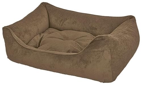 Dandy Dog Hundebett Relax Taupe - abziehbar Bezug und Füllung waschbar Kuschelig robuster Samtcord hochwertige Qualität Made in Germany - Größe XL von Dandy Dog