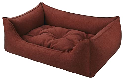 Hundebett Filz Dunkelrot - abziehbar Bezug und Füllung waschbar Kuschelig robuste Filzoptik Made in Germany - Größe M von Dandy Dog