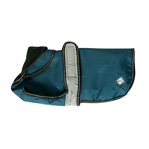 Danish Design Hundemantel, 2-in-1, abnehmbar, Fleece-Futter, regenfest, leicht, reflektierend, 25,4 cm, Blau von Danish Design