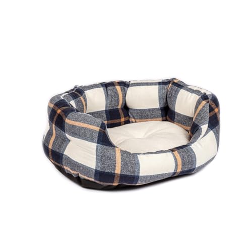 Danish Design Bowmore Hundebett, gebürstet, kariert, Gr. L, 88,9 cm, Marineblau von Danish Design