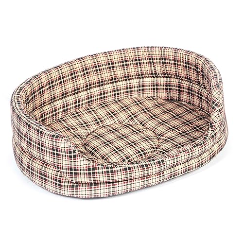 Danish Design Classic Check Abnehmbare Matratze Klettverschluss Traditionelles Bett für Hunde/Welpen, 89 cm von Danish Design