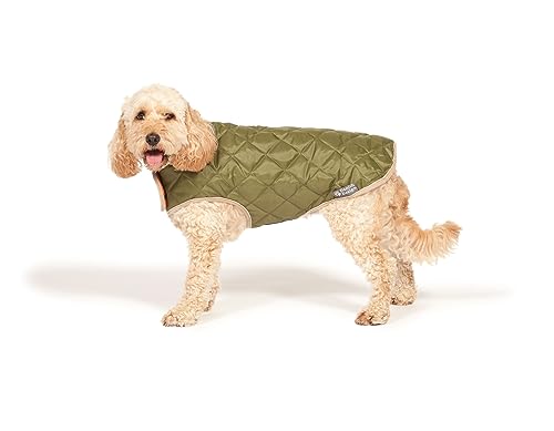 Danish Design Forest Green Diamond Quilt Hundemantel Duschfest Thermo Gefüttert 70 cm von Danish Design