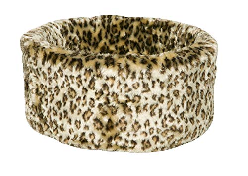 Danish Design Luxuriöses rundes Katzen-/Kätzchenbett, Leopardenmuster, abnehmbar, Größe M, 50 cm von Danish Design