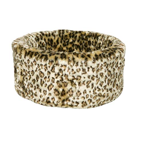 Danish Design Luxuriöses rundes Katzen-/Kätzchenbett, Leopardenmuster, abnehmbar, Größe M, 50 cm von Danish Design