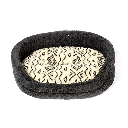 Danish Design Neutrales geometrisches Hundebett aus Sherpa-Fleece, für Erwachsene/Senioren/Welpenbetten – 76,2 cm, Grau von Danish Design