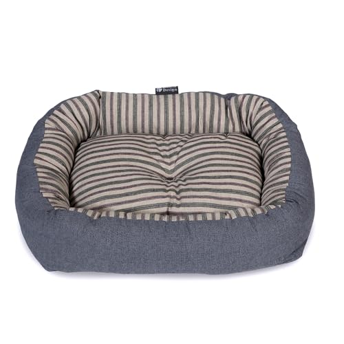 Danish Design Rustikales Gestreiftes Denim-Kuschelbett, 58,4 cm von Danish Design