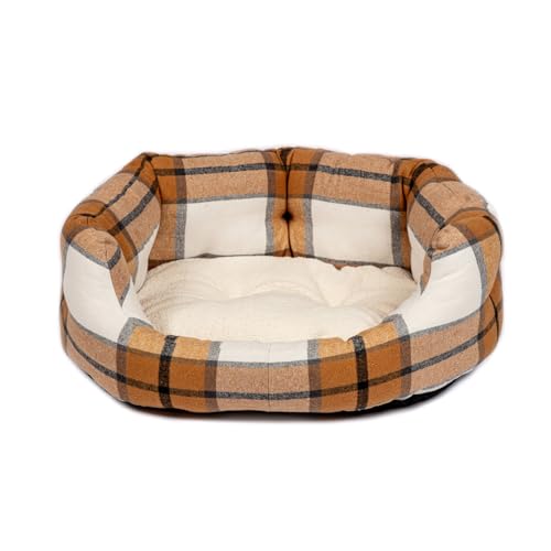 Danish Design Sand Bowmore Hundebett, gebürstetes Karomuster, Größe M, 76 cm von Danish Design