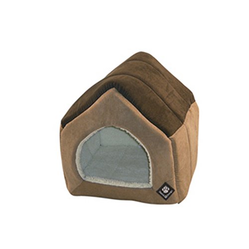 Danish Design Haustierhaus für kleine Hunde, Fleecefutter, groß, 34 x 31 x 34 cm, Braun von Danish Design