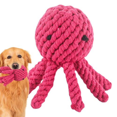 Kauspielzeug für Hunde, Oktopus, Seil-Kraken-Hundespielzeug | Hundeseil-Kauspielzeug zum Ziehen und Beißen - Interaktives Training und Zähneknirschen, Baumwollseil-Beißspielzeug für kleine Hunde, groß von Dankek