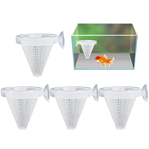 4pcs Plastikfutterheime Aquarium Rotwurm Fischfutterkegelbecher Form Feeder Fütterungstasse Für Fütterung von Danlai