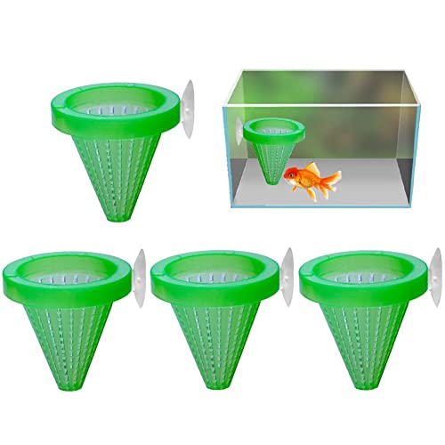 4pcs Plastikfutterheime Aquarium Rotwurm Fischfutterkegelbecher Form Feeder Fütterungstasse Für Fütterung von Danlai