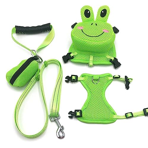 Danlai Hunde -Rucksack Set, Niedliche Froschform Atmungsaktiven Pet -kabelbeutel Leichter Rucksack Für Haustier Im Freien Im Freien Wanderreisen von Danlai