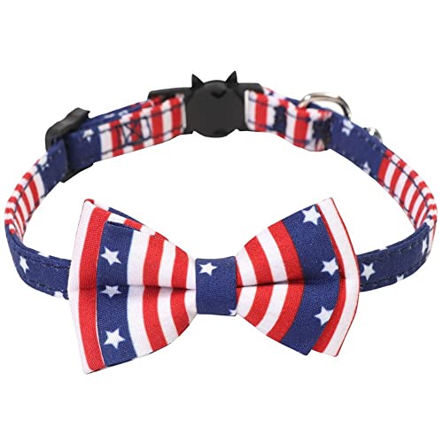 Danlai Verstellbarer Hundekatze Kragen Abnehmbarer Bowknot Fliege 4. Juli Usa Patriotische Kragen Für Hunde Haustiere Welpen (amerikanischer ) von Danlai