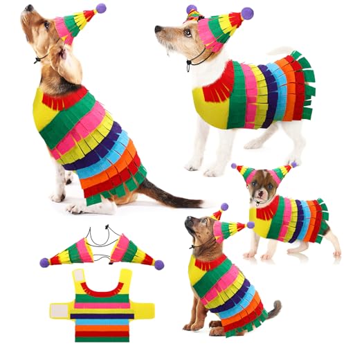 Dansydaisy Halloween-Piñata-Hundekostüm, für Weihnachten, Cosplay, niedliche Kleidung, verstellbar, Zubehör für kleine, mittelgroße und große Hunde (Größe L, 8,6–13,6 kg) von Dansydaisy