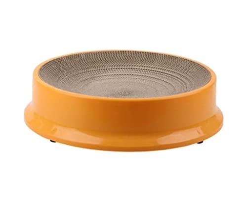 Katzenkratzbrett Kratzbrett Kratzpappe Cat Scratcher Cardboard Oval Corrugated Scratch Pad Cat Scratching Lounge Bed Durable Board Cat Scratcher Bowl Katzen Kratzmatte Kratzbretter (Color : Orange) von Danzyt