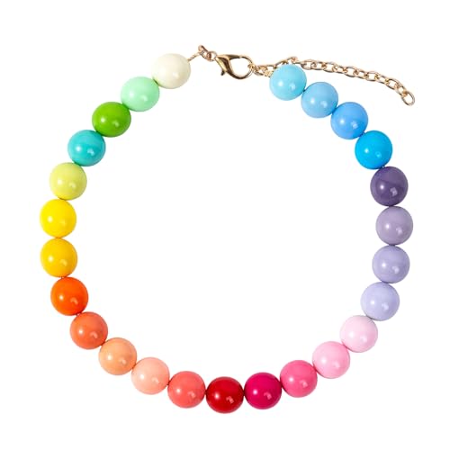 Daovace Perlenhalsband, handgefertigt, ausgefallenes Hundehalsband mit Glöckchen, Halskette für kleine Hunde, Welpen (40,6 cm + 7,6 cm, ohne Glocke) von Daovace