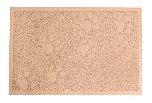 Darkyazi Katzentoiletten-Matte für Boden, rutschfeste Unterseite, Streukontrolle, leicht zu reinigen, wasserabweisend, weich auf den Pfoten, 59,7 x 40 cm, Beige von Darkyazi