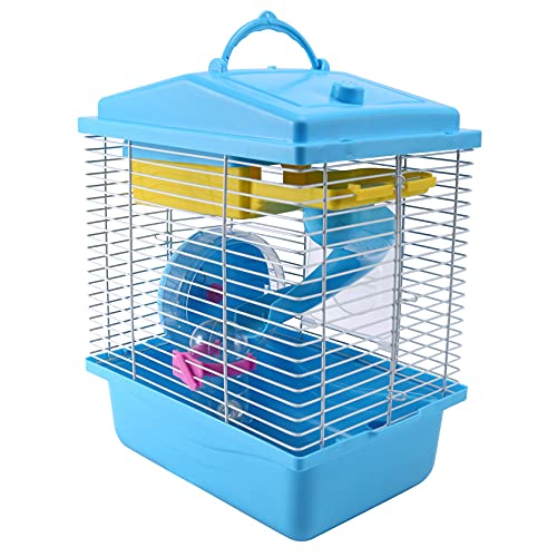 Darmlly Pet Cage Hamster Cottage mit Transparentem Oberlicht-Doppelschichthaus für Hamster Golden Hamster Pet Blue von Darmlly