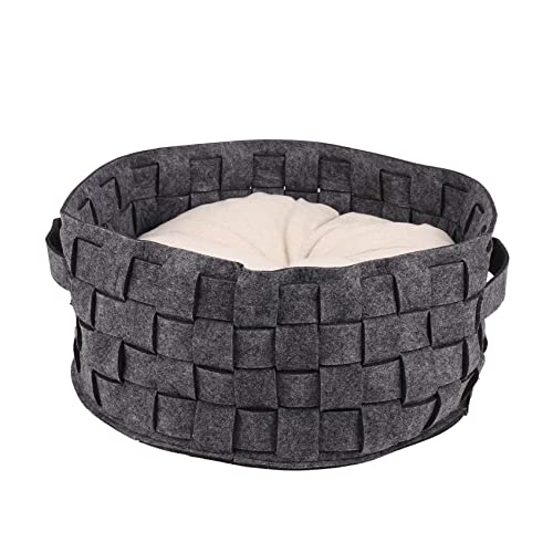 Darmlly Welpen Haustier Katze Hund Weiches Warmes Nest Zwinger Bett HöHlen Haus Hand Gewebt Haustier Korb Schlafen Bett Matte Pad Zelt Haustiere Winter Warme GemüTliche Betten von Darmlly