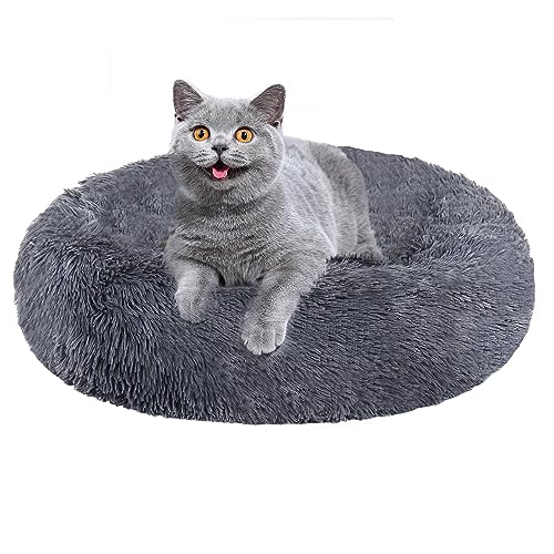 Daromigo Dunkelgrau 60cm Hundebett Donut-Form Hundekissen Waschbares und rutschfestes Hundesofa, geeignet für kleine und mittlere Hunde und Kätzchen von Daromigo