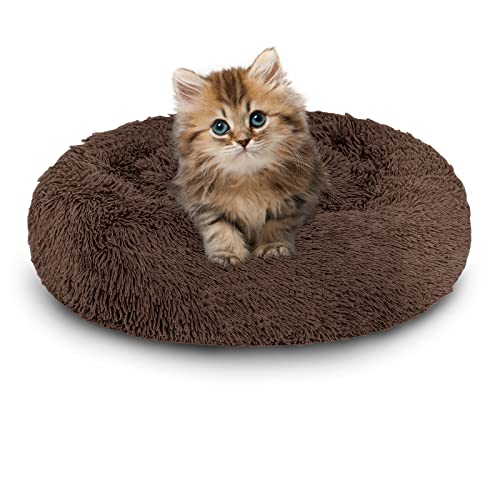 Daromigo Kaffee 60cm Hundebett Donut-Form Hundekissen Waschbares und rutschfestes Hundesofa, geeignet für kleine und mittlere Hunde und Kätzchen von Daromigo