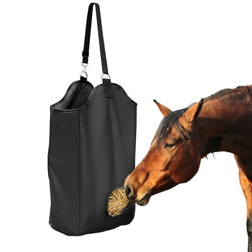 Darryy 30L Heutasche Pferd Groß, 46 * 35 * 18CM Futtertasche für Pferde Mit Lanyard, 600D Wasserdicht Heuraufe Pferd Groß, Heunetz für Pferde Heuraufe, Oxford-Stoff von Darryy